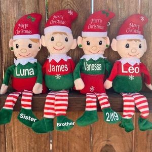 Personalized Christmas elves and stockings